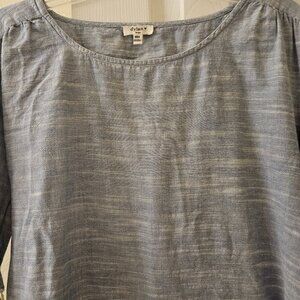 Dylan cotton Romantic Boho Cottagecore Blue embroider Lace Flowy Beach Top L